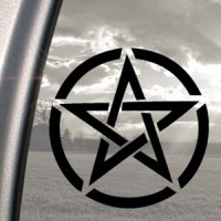 Pentagram Black Decal Truck Bumper Window Vinyl Sticker 